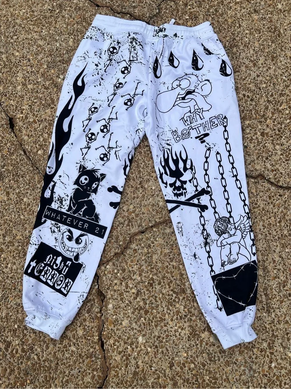 Whatever 21 Night Terror Sweatpants Joggers Streetwear skate XL $90
